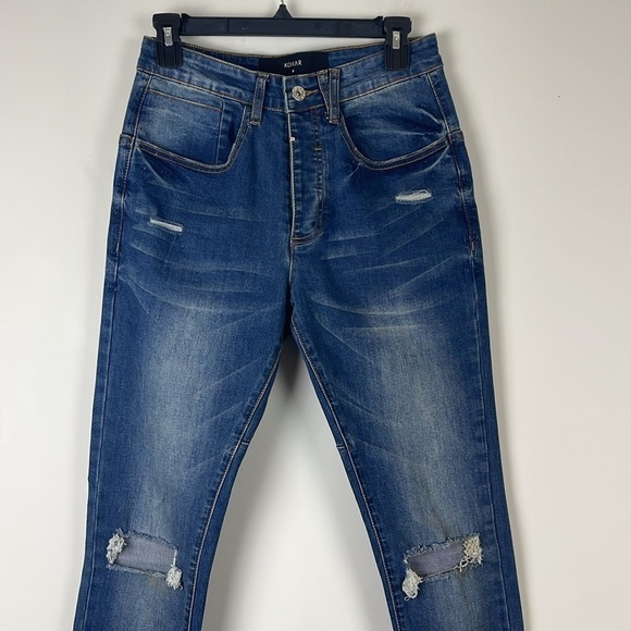 Kollar Clothing blown out knee denim medium blue size 28 - Picture 2 of 10